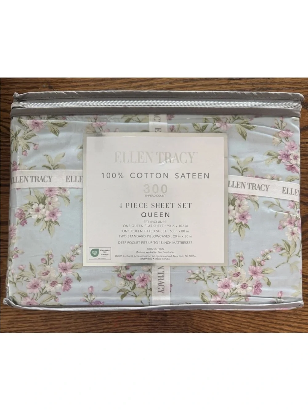 Beautiful QUEEN 4 Pc Sheet Set ~ 300TC Cotton Sateen ~ Deep Pocket Floral